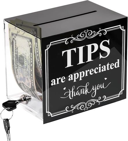 Lesnala Acrylic Tip Jar for Money Donation Raffle Cash Collection Storage Box for Bartender Bars Restaurants Musicians Drive and More 6 X 4 X 5 Inch in Saudi Arabia
