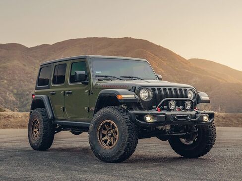 RockTrix RT116 17 inch Wheel Compatible with Jeep Wrangler JK JL 17x9 5x5 Wheels (-12mm Offset, 4.5in Backspace) 5x5 PCD, 71.5mm Bore, Black Wheels, Also fits Gladiator JT Rims in Kuwait