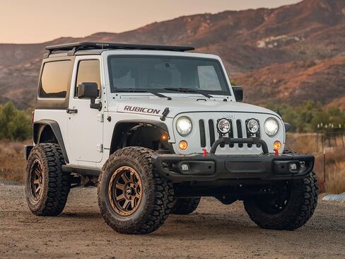 RockTrix RT116 17 inch Wheel Compatible with Jeep Wrangler JK JL 17x9 5x5 Wheels (-12mm Offset, 4.5in Backspace) 5x5 PCD, 71.5mm Bore, Black Wheels, Also fits Gladiator JT Rims in Kuwait