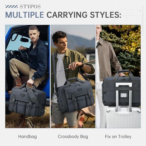 Stypos Large Tactical Laptop Bag for Men,17.3 Inch Computer Bag Briefcase with Passport Wallet, Carry on Messenger Bag in Kuwait