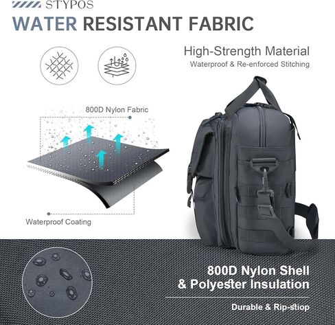 Stypos Large Tactical Laptop Bag for Men,17.3 Inch Computer Bag Briefcase with Passport Wallet, Carry on Messenger Bag in Kuwait