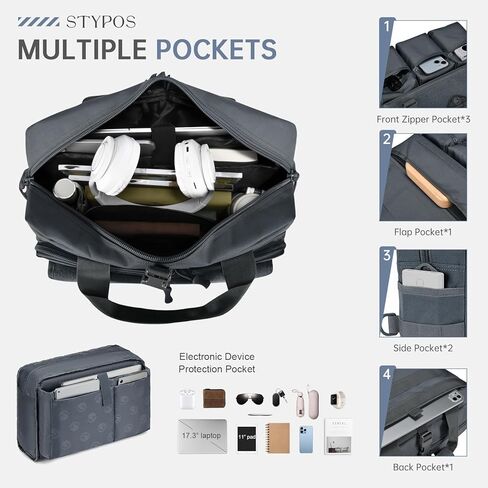 Stypos Large Tactical Laptop Bag for Men,17.3 Inch Computer Bag Briefcase with Passport Wallet, Carry on Messenger Bag in Kuwait