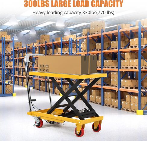 Hydraulic Lift Table, 500lbs Capacity Single Scissor Lift Cart with 28.5" Lifting Height, 4 Wheels, Non-Slip Pad, Manual Elevating Cart for Material Handling/Transportation, Grey in Kuwait