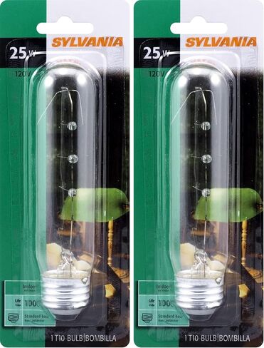 SYLVANIA T10 Incandescent 25-Watt Tubular Incandescent Bulb, Medium Base, 230 Lumens, 100 CRI, 2580K, Clear (18491) in Kuwait