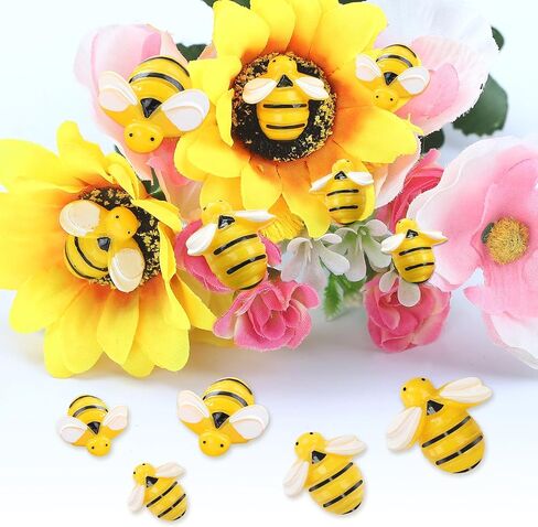 100PCS Tiny Resin Bees, Plastic Bees Glow in The Dark, Bumble Bees for Crafts and Birthday Party Table Decoration in Saudi Arabia