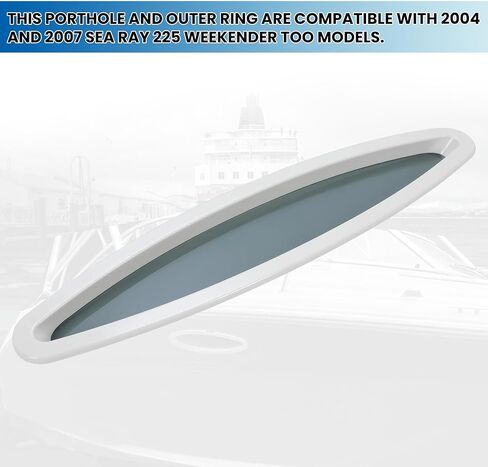 حلقة خارجية من HECASA Boat Portlight Porthole متوافقة مع 2004 و2007 Sea Ray 225 Weekender TOO Sundencers Express Boat Yacht استبدال نافذة مع حلقة خارجية 23.5 بوصة طول × 5.25 بوصة عرض (597 مم × 134 مم) in Saudi Arabia