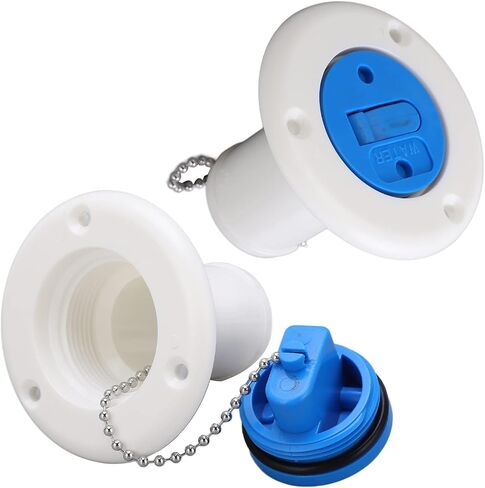 Tissting Boat Deck Fill 1.5in/38mm ABS Black Water Filler Cap - Keyless Design Marine Water Filler for Boats and Yachts, Easy to Use with Anti-Loss Chain and Secure Sealing for Marine Applications in Saudi Arabia