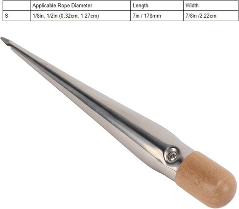 Aramox 304 Stainless Steel Beechwood Handle Maintenance Tool Splicing Spike for Boats Yachts, Aramox Marine Rope Splicing Spike (Small 2932S) in Saudi Arabia