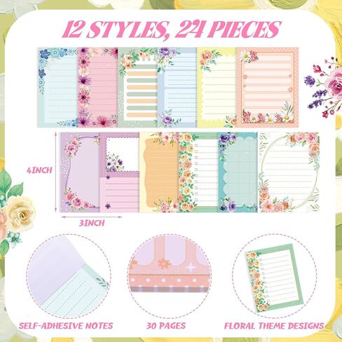 24 Pack Bee Sticky Notes 3x4 Inch Cute Bee Notepads Adhesive Bee Memo Notes Self Stick Note Pads Funny Bee Theme Memo Pads Bee to Do List Sticky Notes for Women Gift Office Home Supplies in Saudi Arabia