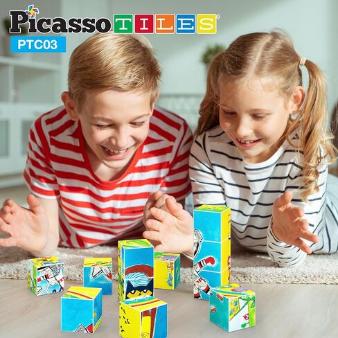 Picassotiles Magnetic Figures 6 Pete The Cat Family Action Action Action Toddler Toys Magnet Expression Pack Build Build Build Add-On Educational STEM Learn in Kuwait