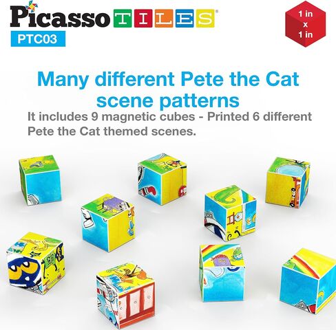 Picassotiles Magnetic Figures 6 Pete The Cat Family Action Action Action Toddler Toys Magnet Expression Pack Build Build Build Add-On Educational STEM Learn in Kuwait