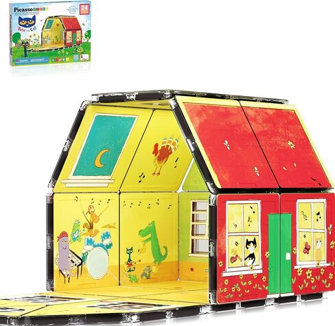 Picassotiles Magnetic Figures 6 Pete The Cat Family Action Action Action Toddler Toys Magnet Expression Pack Build Build Build Add-On Educational STEM Learn in Kuwait
