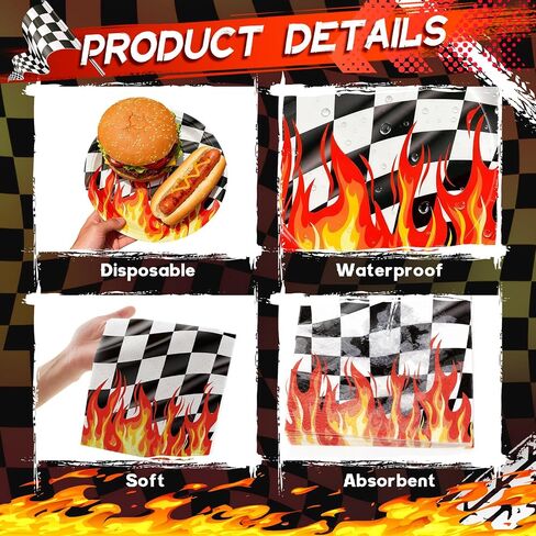 Fire Party Tableware Set, 73PCS Little Firefighter Birthday Party Supplies Includes 9 and 7 Inch Plates Napkins and Tablecloth for Summer BBQ Picnic Party Tableware Flame Racing Party Decorations in Saudi Arabia