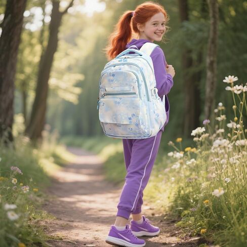 Kids backpack for Girl Bookbag for Girls with Lunch Bag & Pen Case studen Elementary Middle High schoolbag (pink) in Saudi Arabia