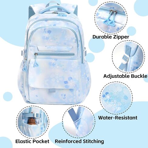 Kids backpack for Girl Bookbag for Girls with Lunch Bag & Pen Case studen Elementary Middle High schoolbag (pink) in Saudi Arabia