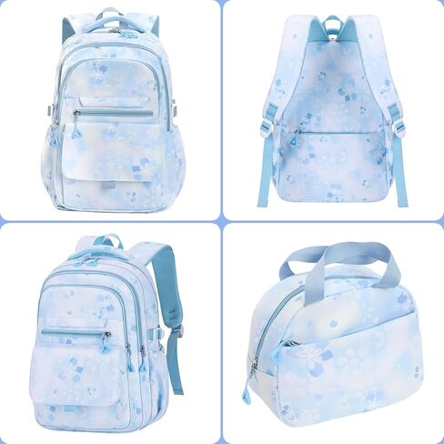 Kids backpack for Girl Bookbag for Girls with Lunch Bag & Pen Case studen Elementary Middle High schoolbag (pink) in Saudi Arabia