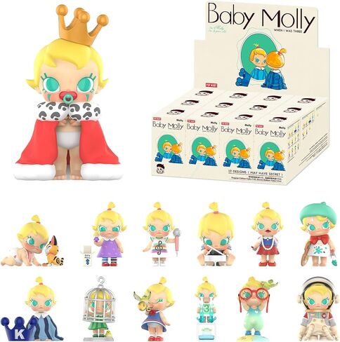 Pop Mart Baby Molly عندما كنت في ثلاث شخصيات سلسلة ، شخصيات Baby Molly Blind Box ، شخصيات تصميم عشوائية ، ألعاب قابلة للتحصيل ديكورات منزلية ، هدايا عيد ميلاد العطلات للفتيات والفتيان ، صندوق واحد in Kuwait