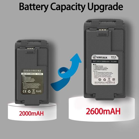 بطارية UV-K5 USB-C شحن 2600 مللي أمبير في الساعة سعة كبيرة 7.4VDC بطارية UV-K58 مع مشبك حزام لملحقات جهاز الاتصال اللاسلكي UV-K6 in Kuwait