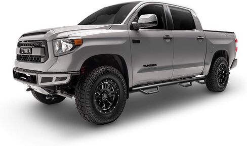 RealTruck Nerf Steps for Silverado/Sierra | Cab Length, Heavy Duty Steel, Gloss Back | C1773QC | Fits 2017-2019 Chevrolet Silverado/GMC Sierra 2500/3500 Classic Double Cab in Saudi Arabia