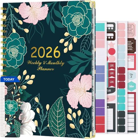 VinTS 2025 Planner, 8.5x11 Large Weekly Monthly Dated Planner,Jan-Dec.2025 Hardcover Planner Agenda Organizers with stickers, bookmarks, pocket for Women Home,Green in Kuwait