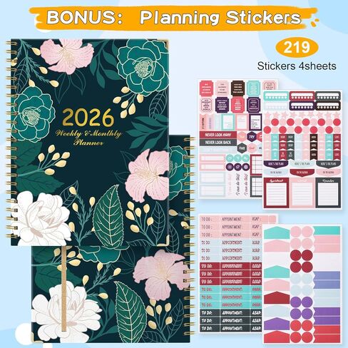 VinTS 2025 Planner, 8.5x11 Large Weekly Monthly Dated Planner,Jan-Dec.2025 Hardcover Planner Agenda Organizers with stickers, bookmarks, pocket for Women Home,Green in Kuwait