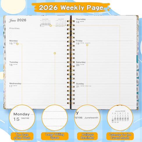 VinTS 2025 Planner, 8.5x11 Large Weekly Monthly Dated Planner,Jan-Dec.2025 Hardcover Planner Agenda Organizers with stickers, bookmarks, pocket for Women Home,Green in Kuwait