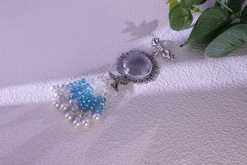 Something Blue Bridal Bouquet Charm Wedding Memorial Bride Shower Gift Wedding Bouquet Memorial for Mother Father DIY Photo Keepsake with Angel Bow Photo Locket in Saudi Arabia