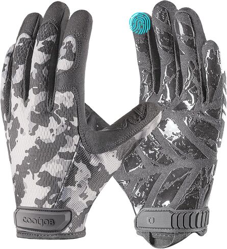 COOLJOB Touchscreen Utility Men’s Work Gloves with Grip, Slip-resistant Breathable Gloves for Driving Hunting Cycling, S-XL in Kuwait