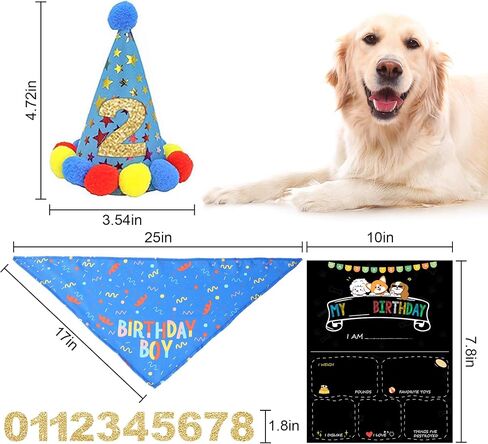 Dog Birthday Party Supplies - Dog Birthday Bandana Set - Birthday Decorations for Multi Sizes Dogs Party Hat, Girl Dog Birthday Banner with Photo Frame Balloons, Paws Balloons (14Pcs,Girl) in Saudi Arabia