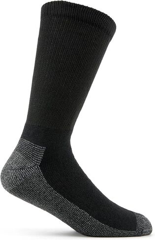 Fruit of the Loom Men's Big & Tall Cushioned Moisture Wicking Durable Cotton Workgear Crew Socks (Mulit Packs), Black (6 Pack), 12-15 in Saudi Arabia