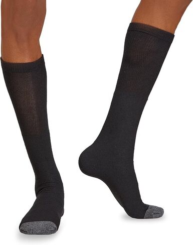 Fruit of the Loom Men's Big & Tall Cushioned Moisture Wicking Durable Cotton Workgear Crew Socks (Mulit Packs), Black (6 Pack), 12-15 in Saudi Arabia
