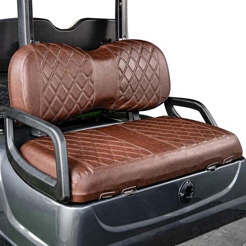 NOKINS Golf Cart Diamond Seat Covers Kit, Fit for Yamaha Drive/Drive2 OEM Standard Front Seat Cushion, No Nails Required & Easy to Clean, Breathable Vinyl Seat Covers (Brown and Brown 8438) in Saudi Arabia