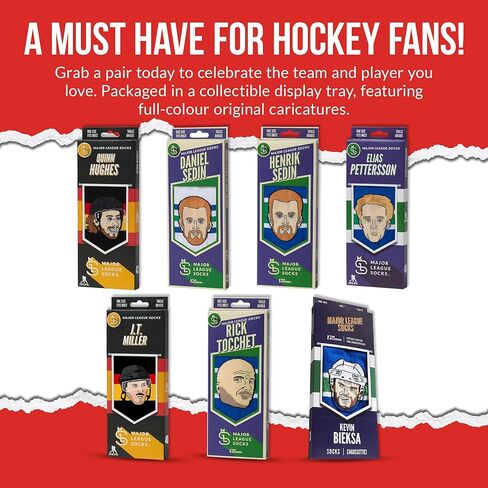 Major League Socks - NHL - Various Players - Hockey Fan Holiday Gift Unisex Apparel (Size 7-13) in Kuwait