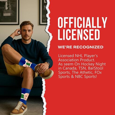 Major League Socks - NHL - Various Players - Hockey Fan Holiday Gift Unisex Apparel (Size 7-13) in Kuwait