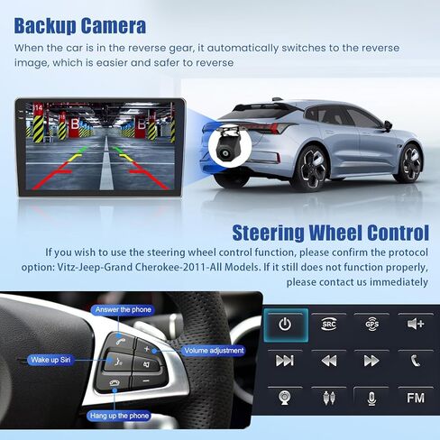 2+64 جيجابايت Inefala لسيارة Jeep Grand Cherokee 2010-2013 Android 13 راديو ستيريو للسيارة، شاشة لمس 9 بوصة مع CarPlay لاسلكي Android Auto WiFi GPS FM/RDS BT SWC USB RCA MIC كاميرا احتياطية in Saudi Arabia