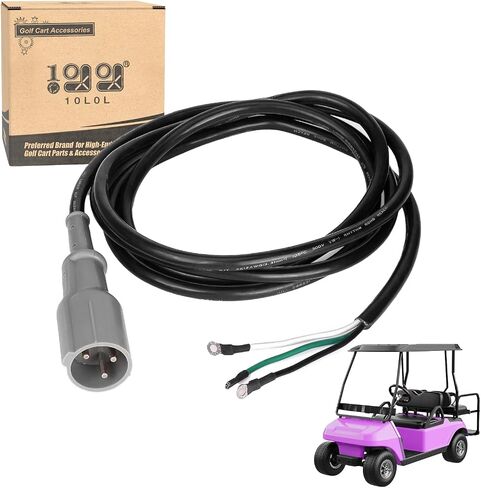قابس شاحن 10L0L 48V لسيارة Club Car DS & Precedent 1995-2014 عربة الجولف، قابس ذكر 3 دبابيس مع مجموعة أسلاك DC، يستبدل OEM # 101828901 103429001 101128901 in Saudi Arabia