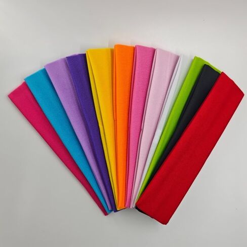 White Headbands - White Yoga Headbands Hairbands Exercise Bands Soft and Stretchy Elastic Solid Color in Saudi Arabia