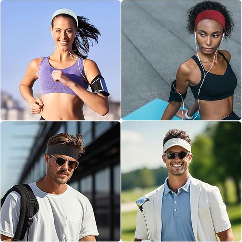 White Headbands - White Yoga Headbands Hairbands Exercise Bands Soft and Stretchy Elastic Solid Color in Saudi Arabia
