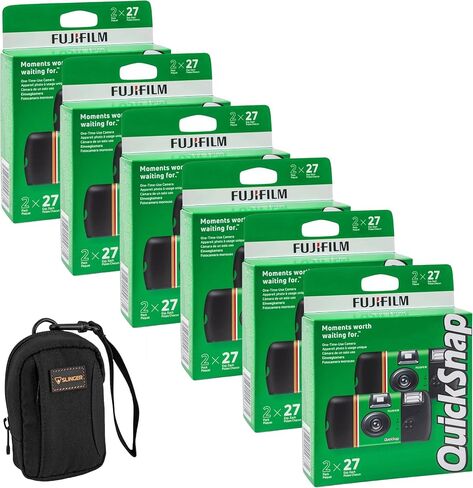 Fujifilm Quicksnap Flash 400 مرة واحدة استخدم كاميرا 35 مم يمكن التخلص منها مع فلاش ، 27 تعرضا كيس الكاميرا 12 pack + slinger (12x كاميرات يمكن التخلص منها) in Saudi Arabia