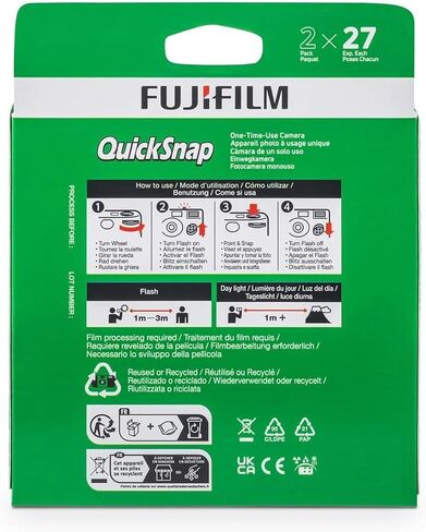 Fujifilm Quicksnap Flash 400 مرة واحدة استخدم كاميرا 35 مم يمكن التخلص منها مع فلاش ، 27 تعرضا كيس الكاميرا 12 pack + slinger (12x كاميرات يمكن التخلص منها) in Saudi Arabia