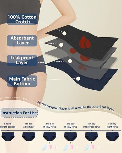 Teen Girls Period Underwear Cotton Brief Panties 4 pack in Kuwait