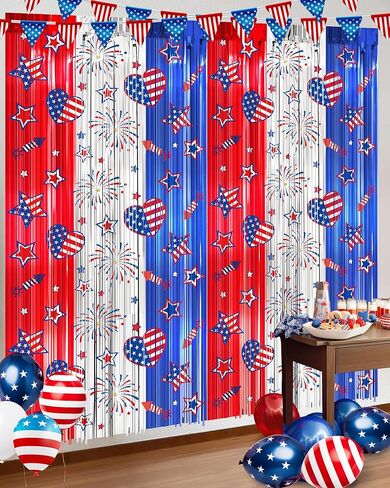 Valentines Day Decorations Foil Fringe Curtains for Party, 2 Pack 3.3 x 6.6 FT Galentines Day Decorations Red Pink Silver Tinsel Streamer, Valentines Backdrop Heart Decorations for Birthday Wedding in Kuwait