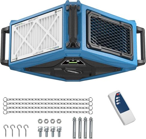 ALORAIR Intake Air Filtration System Woodworking Built-In Ionizer with Remote Control & Strong Vortex Fan, Hanging Mode for Garage Works Shop, Shop Dust Collectors, Purecare 1080IG in Kuwait
