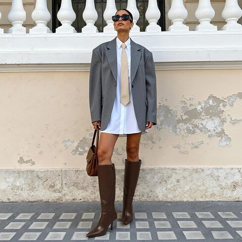 Modatope Knee High Boots Women Square Toe Stiletto Tall Boots Side Zipper Boot for Women in Kuwait