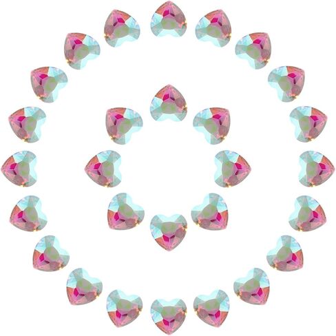 Meccanixity 50pcs Heart Rhinestones ، 10 ملم مدببة القلوب القلبية الأحجار الكريستون الكريستال لصنع المجوهرات صنع الحرف DIY ، الشمبانيا in Saudi Arabia