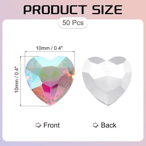 Meccanixity 50pcs Heart Rhinestones ، 10 ملم مدببة القلوب القلبية الأحجار الكريستون الكريستال لصنع المجوهرات صنع الحرف DIY ، الشمبانيا in Saudi Arabia