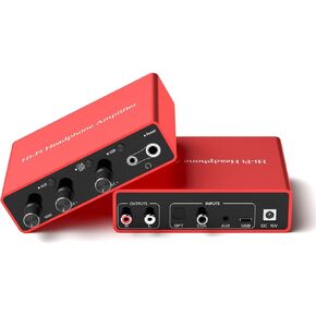 Dacimora Hi-Fi 32-600 Ohm مضخم سماعة الرأس مضخم صوت ستيريو يدعم مدخل USB-C/3.5 مم، مخرج سماعة رأس 3.5 مم/6.35 مم/RCA، 120 ديسيبل SNR، 32 بت 384 كيلو هرتز USB، التحكم في الجهير والتريبل in Kuwait