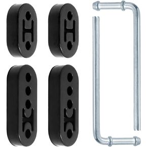Keadic 6Pcs 2 Holes 4 Holes Rubber Exhaust Hangers with 90°Bend Steel Exhaust Hanger Rod Weld On, Universal Insulator Mount Muffler Bracket Bushing for Vehicle Parts Reduce Vibration（12mm /0.47")