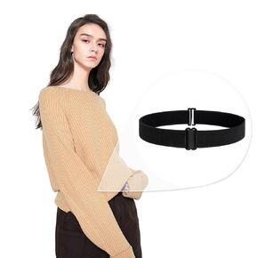 Adjustable Band, Band for Tucking Shirts,Shirt Tuck Band,Tuck Band for cropping Sweaters (1PCS-M) Black