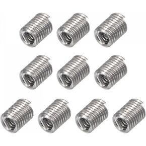uxcell Wire Thread Inserts 8-32 UNC 2.5D 304 Stainless Steel Helical Type Coiled Wire Screw Repair Threaded Sleeve Steel Sheath 10pcs